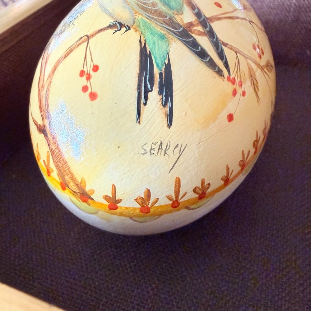 OOAK 1970's Hand Painted Goose Egg Framed - Picture 13 of 17